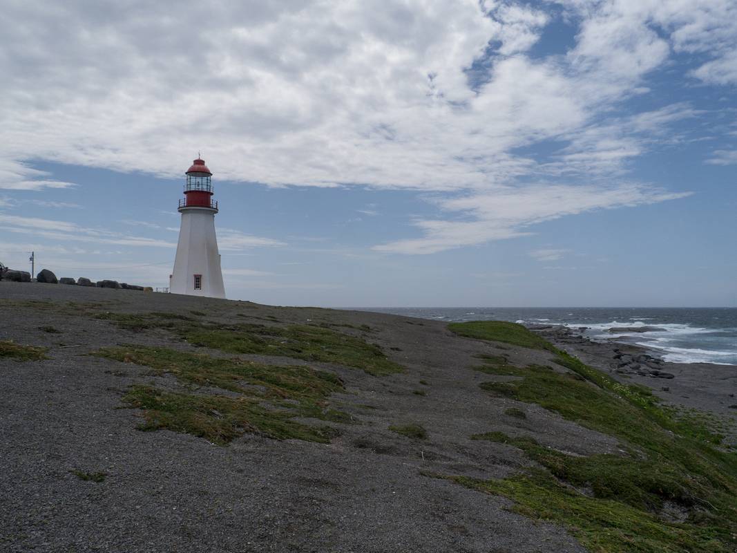 Point Riche lighthouse.<br />July 12, 2012 - Port au Choix, Newfoundland, Canada.