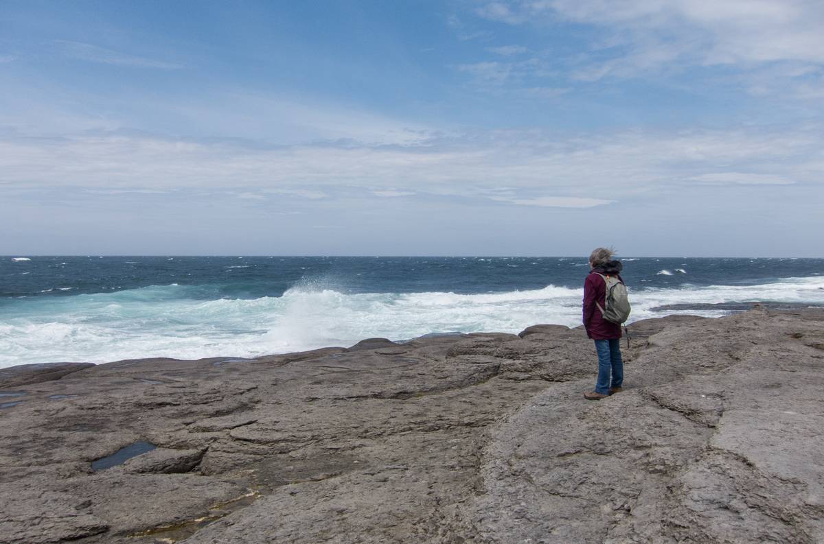 Joyce.<br />This was the windiest place we ran into on this trip.<br />July 12, 2012 - Point Riche near Port au Choix, Newfoundland, Canada.