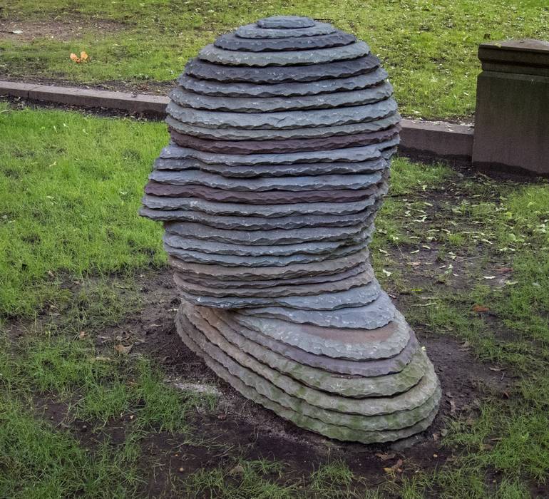 One of a set of heads by Boaz Vaadia.<br />August 2, 2012 - Pratt Institute, Brooklyn, New York.