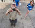 Egils reflected in one of the mirrored panels of 'Cloud City'.<br />August 3, 2012 - Metropolitan Museum of Art, Manhattan, New York.