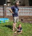 Julian and Edgar.<br />August 4, 2012 - At Julian and Gisela's in Brooklyn, New York.