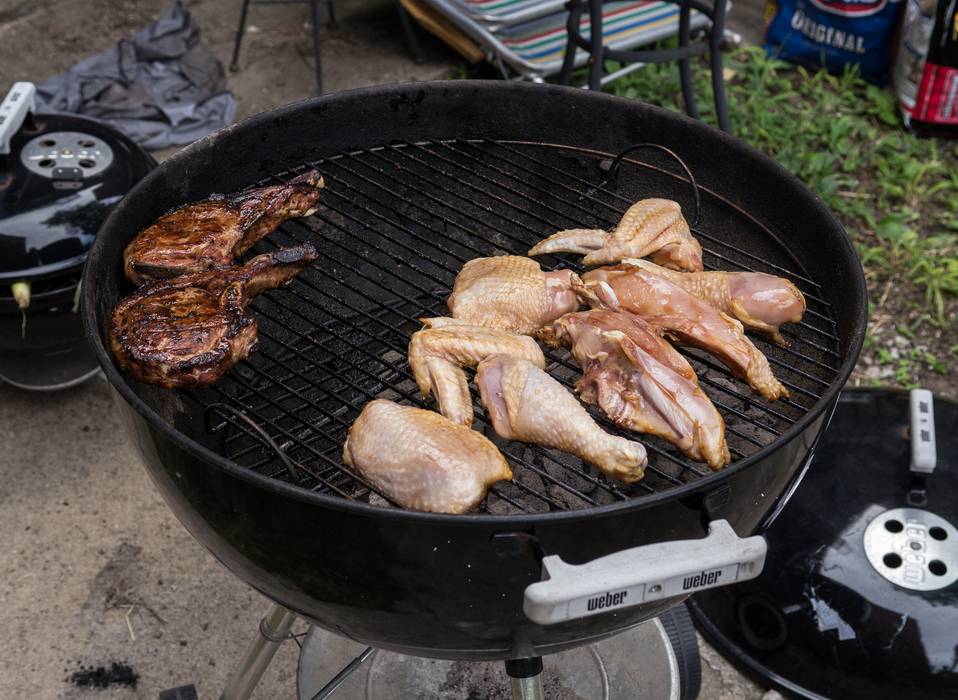 Julian cooking up a storm.<br />August 4, 2012 - At Julian and Gisela's in Brooklyn, New York.