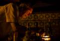 Karl lighting a candle.<br />August 4, 2012 - At Julian and Gisela's in Brooklyn, New York.