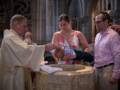 The priest and Benjamin with godparents Gisela and Julian.<br />Edgar's and Benjamin's Christening<br />August 5, 2012 - Queen of All Saints Church, Brooklyn, New York.