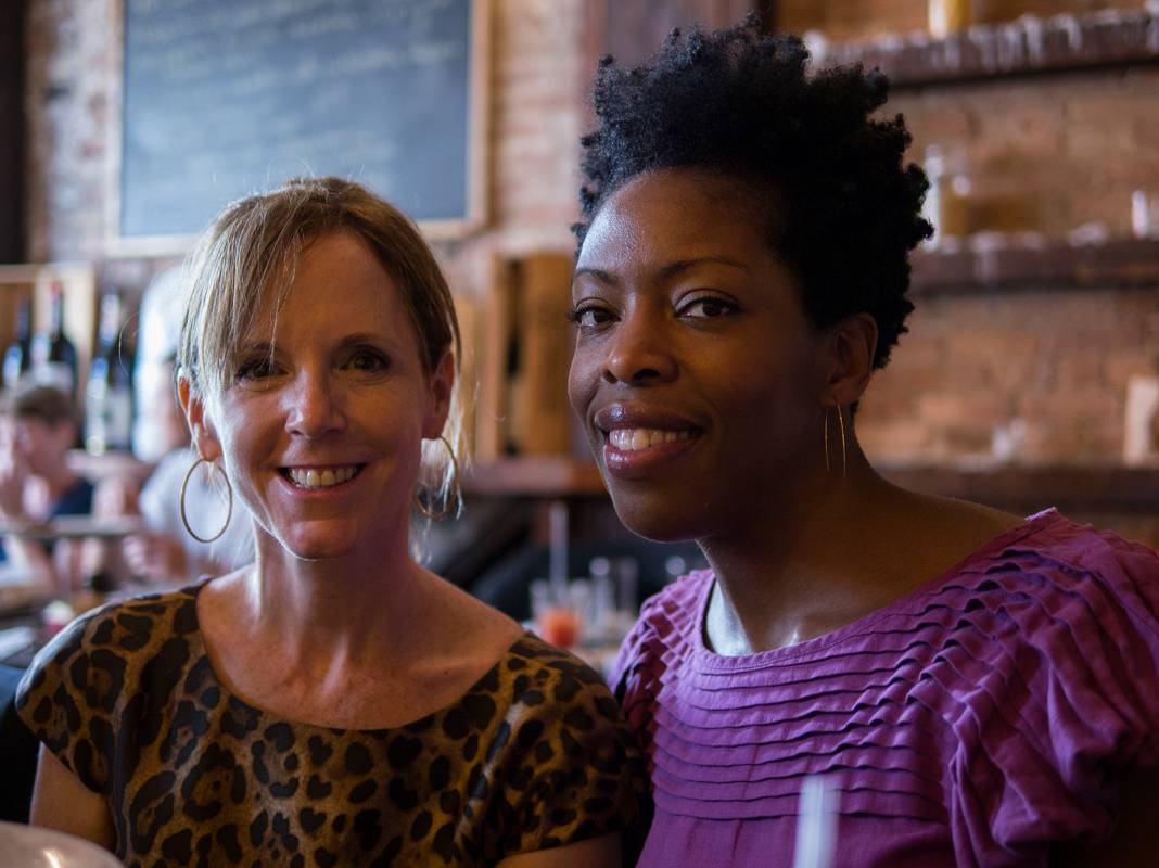 Maura and Trixie.<br />After Edgar's and Benjamin's Christening.<br />August 5, 2012 - Anima Italian Bistro in Brooklyn, New York.