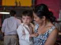 Suzanne with her son.<br />After Edgar's and Benjamin's Christening.<br />August 5, 2012 - Anima Italian Bistro in Brooklyn, New York.