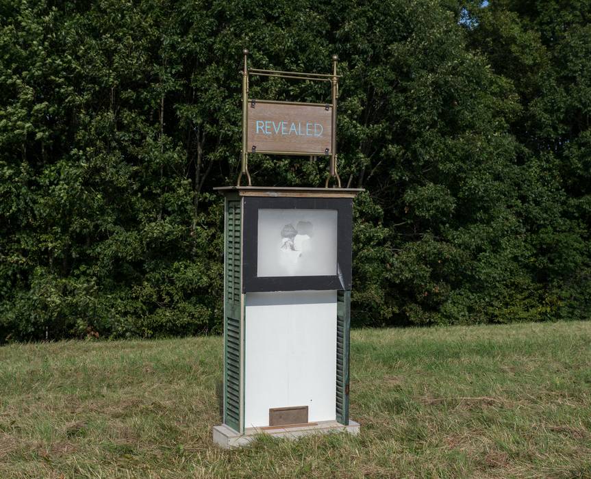 Joyce Audy Zarins: 'Revealed'.<br />Outdoor Sculpture at Maudslay.<br />Sept. 8, 2012 - Maudslay State Park, Newburyport, Massachusetts.