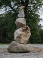 Elena Jespersen: 'Rock/A Balancing Act', detail.<br />Outdoor Sculpture at Maudslay.<br />Sept. 8, 2012 - Maudslay State Park, Newburyport, Massachusetts.