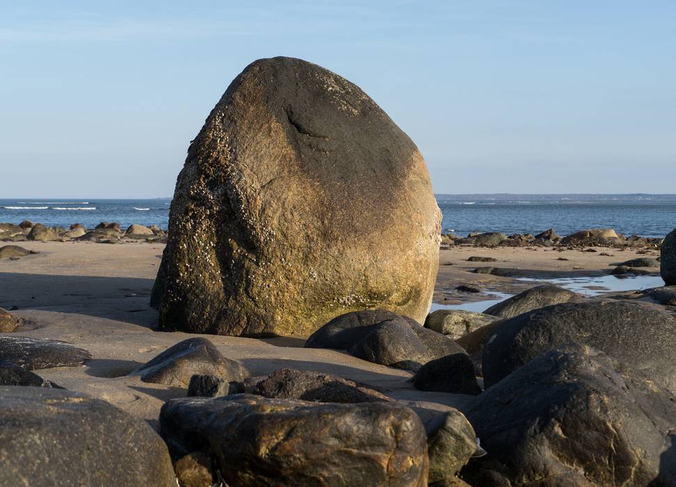 The rock. Again, the storms have changed the sand level around it.<br />Nov. 12, 2012 - Sandy Point State Reservation, Plum Island, Massachusetts.