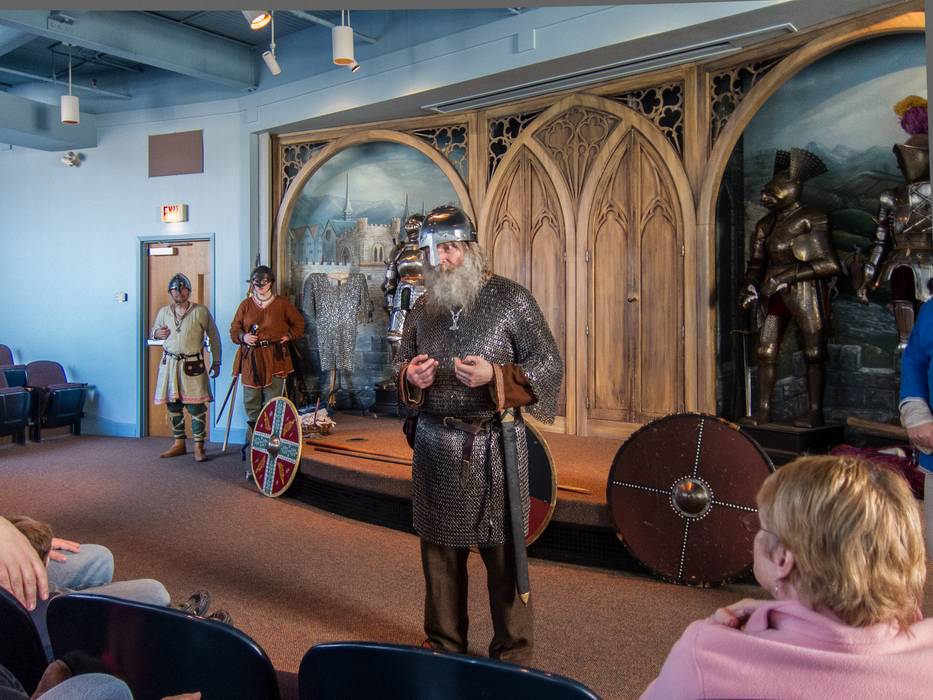 Lecture and demo of Viking fighting.<br />Nov. 17, 2012 - Higgins Armory Museum, Worcester, Massachusetts.