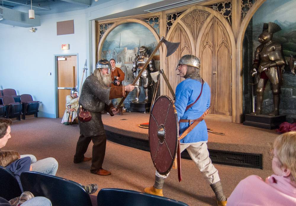 Lecture and demo of Viking fighting.<br />Nov. 17, 2012 - Higgins Armory Museum, Worcester, Massachusetts.