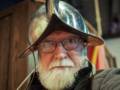 Egils under a Spanish conquistador helmet.<br />Nov. 25, 2012 - Higgins Armory, Worcester, Massachusetts.