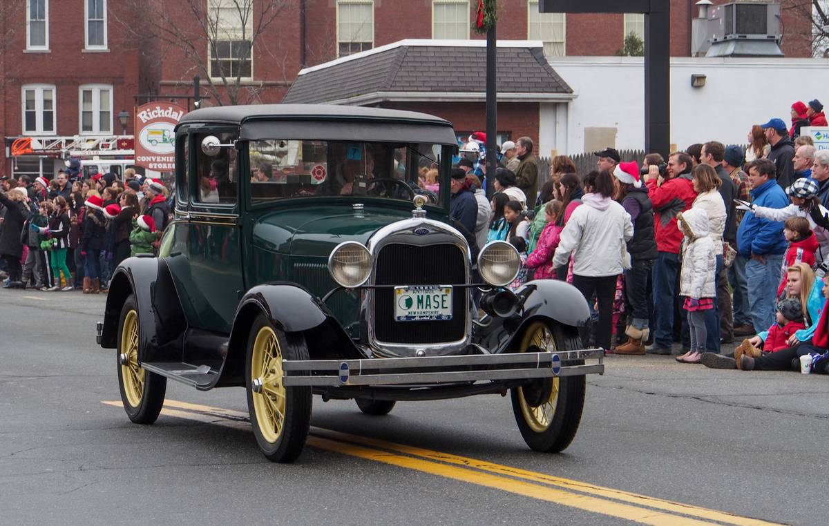 1929 Ford Model A.<br />Dec. 2, 2012 - Santa Parade in Merrimac, Massachusetts.