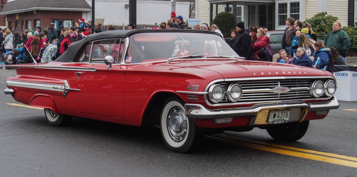 1960 Chevrolet.<br />Dec. 2, 2012 - Santa Parade in Merrimac, Massachusetts.