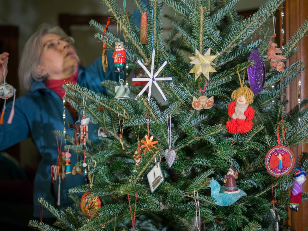 Joyce.<br />Joyce and Melody decorating the Christmas tree.<br />Dec. 19, 2012 - Merrimac, Massachusetts.