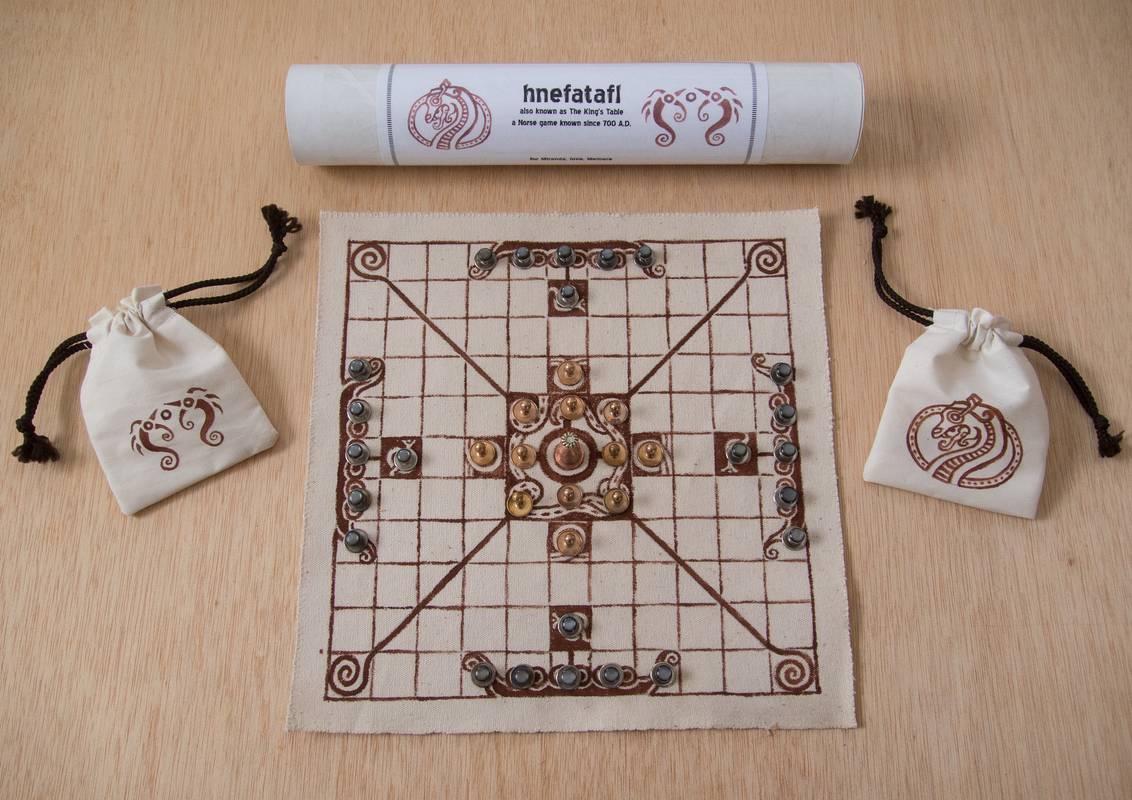 Joyce made this hnefatafl Norse game for Miranda,<br />Jan 17, 2013 - Merrimac, Massachusetts.