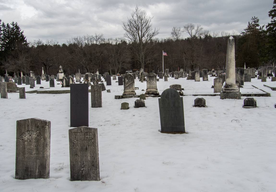 Cemetery on Church Street.<br />Jan. 17, 2013 - Merrimac, Massachusetts