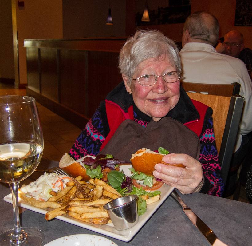 Joyce and I took Marie out for dinner for her 91st birthday.<br />Jan. 19, 2013 - Lawrence, Massachusetts.