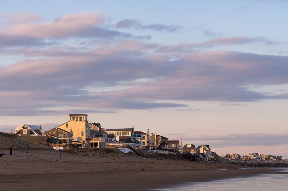 View north from beach at parking lot # 1.<br />Feb. 13, 2013 - Parker River National Wildlife Refuge, Plum Island, Massachusetts.