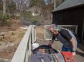 Carl grilling some hamburgers.<br />Melody visiting from California.<br />April 7, 2013 - At Carl and Holly's in Mendon, Massachusetts.
