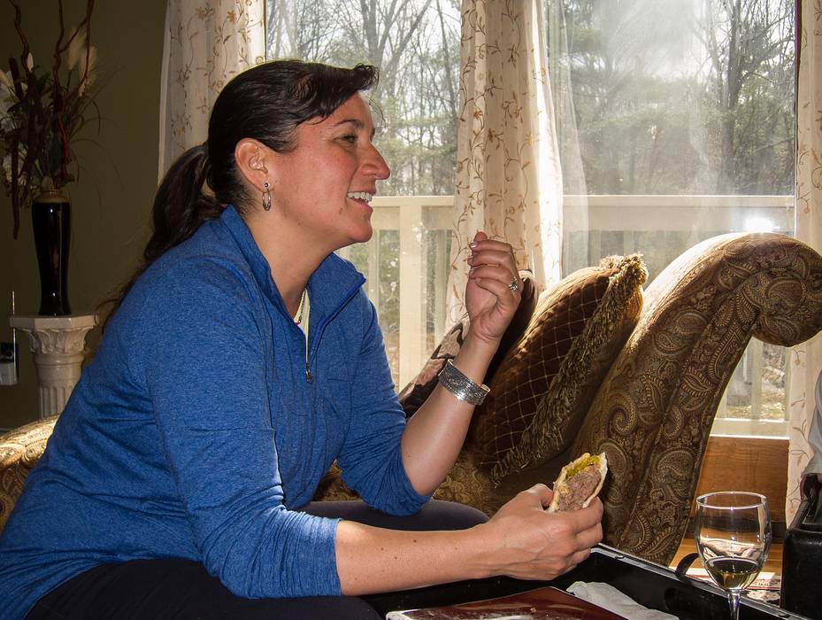 Melody visiting from California.<br />April 7, 2013 - At Carl and Holly's in Mendon, Massachusetts.