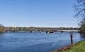 Rocks Village Bridge under repair.<br />May 1, 2013 - Merrimac, Massachusetts.