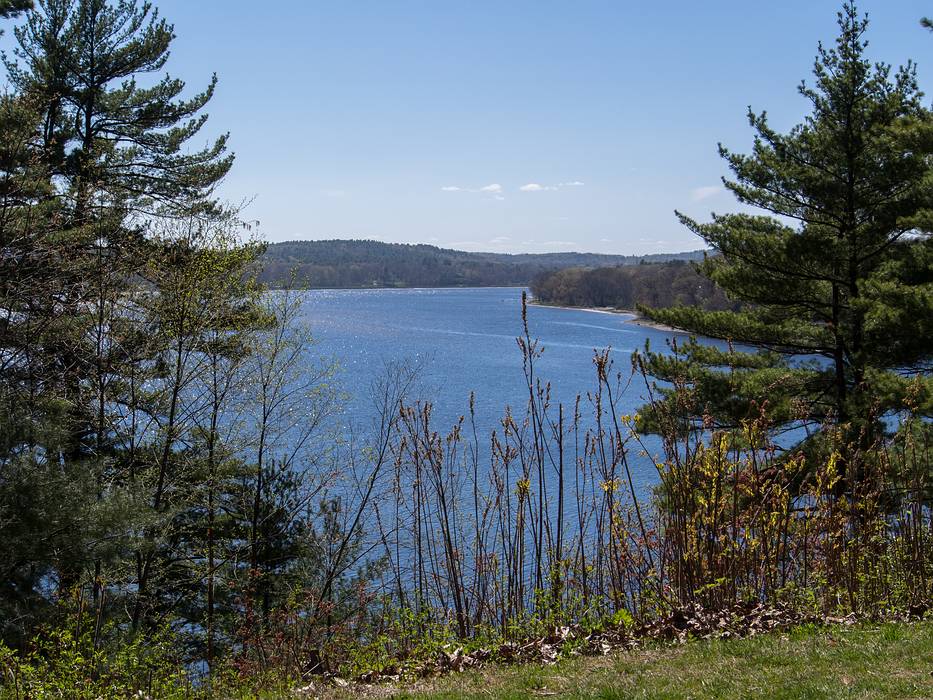 View of the Merrimack River.<br />May 3, 2013 - Maudslay State Park, Newburyport, Massachusetts.