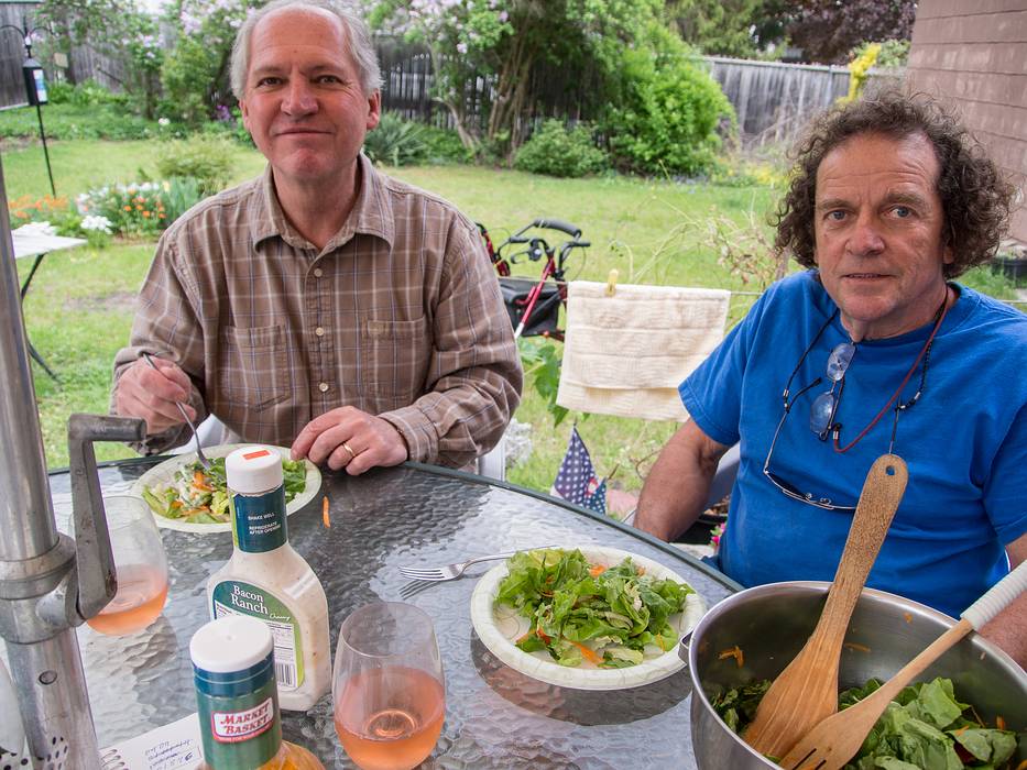 Tom and Paul.<br />Mother's Day dinner.<br />May 12, 2013 - At Marie's in Lawrence, Massachusetts.