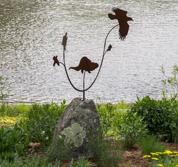 Joyce's sculptures on a customer's site.<br />May 26, 2013 - Concord, Massachusetts.