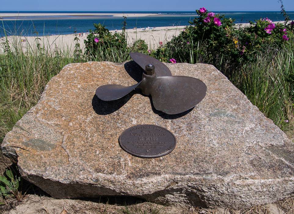 Monument at Chathan Lighthouse.<br />June 20, 2013 - Chatham, Massachusetts.