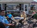 Sati, Melody, and Joyce at the Monomoy Coffee Co. on Main Street.<br />June 20, 2013 - Chatham, Massachusetts.