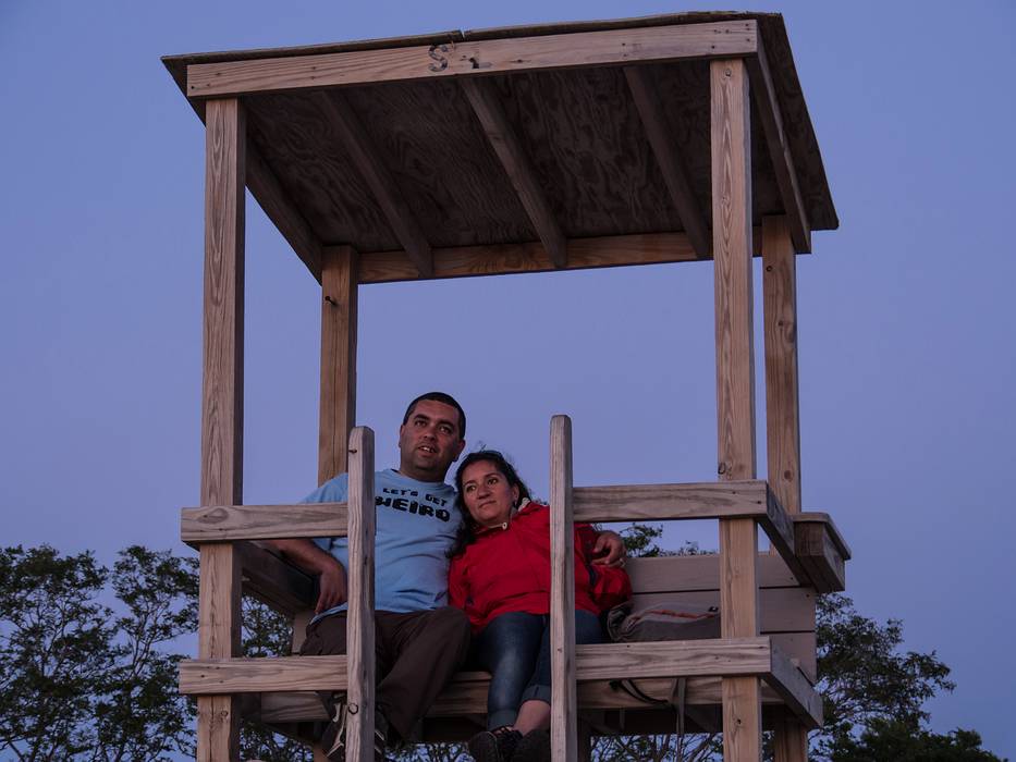 Sati and Melody watching the sunset at Skaket Beach.<br />June 20, 2013 - Orleans, Cape Cod, Massachusetts.