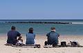 Sati, Melody, and Egils watching the gray seals.<br />Head of the Meadow Beach.<br />June 21, 2013 - Cape Cod National Seashore, Massachusetts.