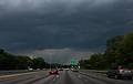 On I-93 North, 1 mile south of I-95, on the way home from taking Melody and Sati to Logan.<br />Heading into a downpour with lots of lightning.<br />June 24, 2013 - Woburn, Massachusetts.