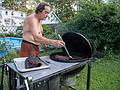 Paul and his famous ribs.<br />July 17, 2013 - At Marie's in Lawrence, Massachusetts.
