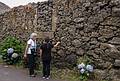 Joyce and Miranda admiring the lava rock wall.<br />July 2, 2013 - At Melody and Sati's in Livramento, Sao Miguel, Azores, Portugal.