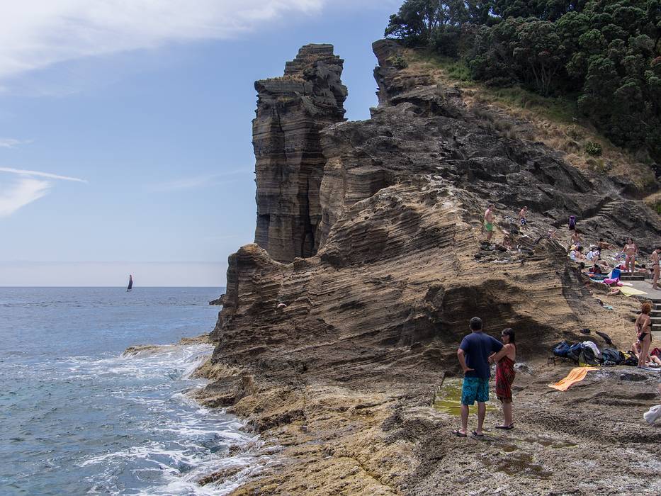 Sati and Melody (and Baiba is also somewhere).<br />July 10, 2013 - On island off Vila Franca do Campo, Sao Miguel, Azores, Portugal.