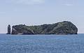 View of the volcanic island from the pier.<br />July 10, 2013 - Vila Franca do Campo, Sao Miguel, Azores, Portugal.