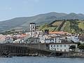 Church and part of town from pier.<br />July 10, 2013 - Vila Franca do Campo, Sao Miguel, Azores, Portugal.