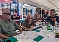 Ronnie, Joyce, and Sati in restaurant overlooking the harbor.<br />July 10, 2013 - Vila Franca do Campo, Sao Miguel, Azores, Portugal.