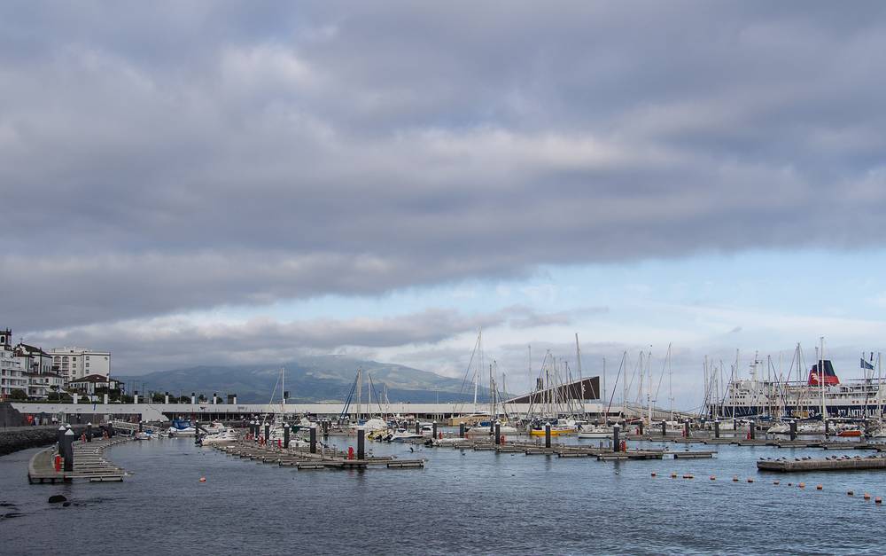 The harbor.<br />July 10, 2013 - Ponta Delgada, Sao Miguel, Azores, Portugal.