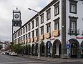 Building on corner of Gonzalo Velho Cabral and Avenida Infante Dom Henrique.<br />The Church of St. Sebastian is behind the building.<br />July 10, 2013 - Ponta Delgada, Sao Miguel, Azores, Portugal.