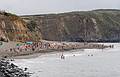 Telephoto shot of the beach.<br />July 12, 2013 - At the Tuka-Tula Bar, Santa Barbara Beach, Sao Miguel, Azores, Portugal.