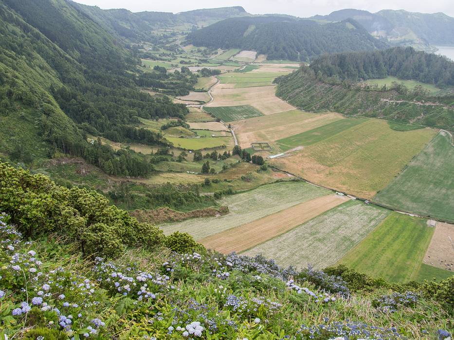 July 13, 2013 - Hike along rim of crater at Sete Cidades, Sao Miguel, Azores, Portugal.