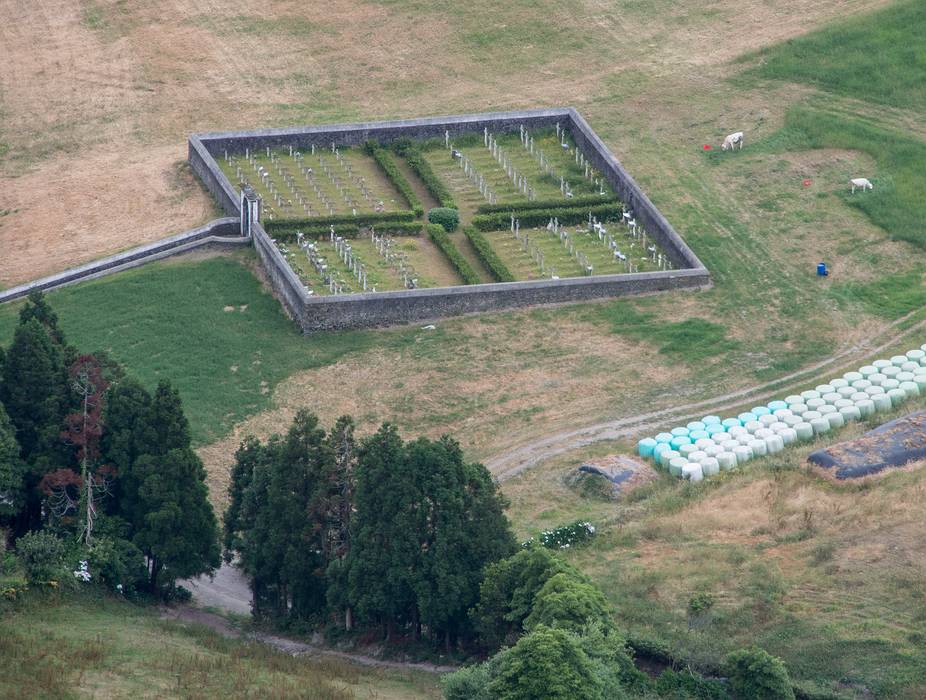 A cemetery.<br />July 13, 2013 - Hike along rim of crater at Sete Cidades, Sao Miguel, Azores, Portugal.