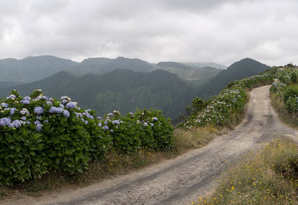 July 13, 2013 - Hike along rim of crater at Sete Cidades, Sao Miguel, Azores, Portugal.