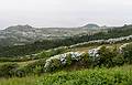 View W to the Atlantic.<br />July 13, 2013 - Hike along rim of crater at Sete Cidades, Sao Miguel, Azores, Portugal.