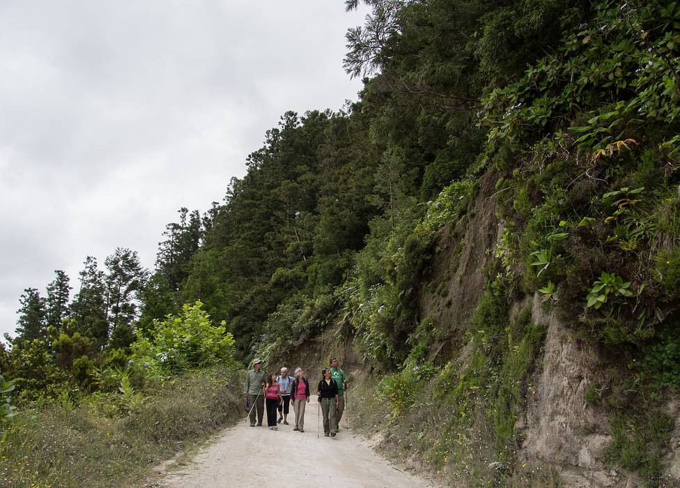 Ronnie, Miranda, Baiba, Joyce, Melody, and Sati.<br />July 13, 2013 - Hike along rim of crater at Sete Cidades, Sao Miguel, Azores, Portugal.