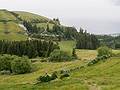 View West and our destination for a lunch break.<br />July 13, 2013 - Hike along rim of crater at Sete Cidades, Sao Miguel, Azores, Portugal.