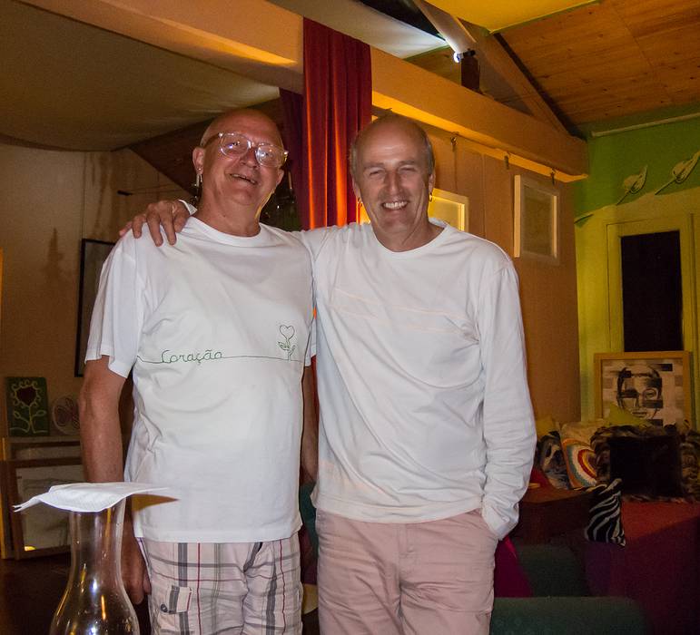 Chef Roland and artist Yves, our dinner hosts.<br />July 13, 2013 - Livramento, Sao Miguel, Azores, Portugal.